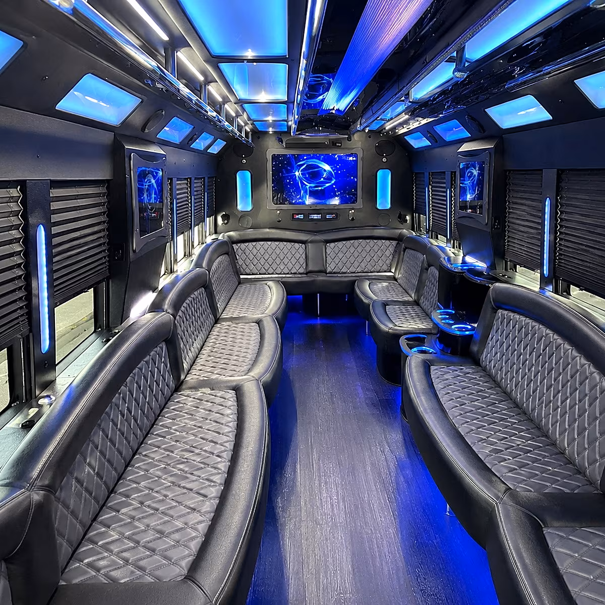 san clemente 50 passenger party bus interior